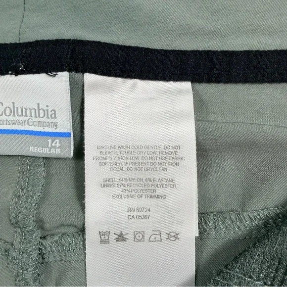 Columbia Omni-Shield Women’s Hiking Pants Size 14 Gray Green Outdoor Trail - Picture 4 of 12